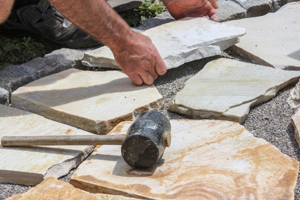 Stone Sidewalk Installation in Puyallup